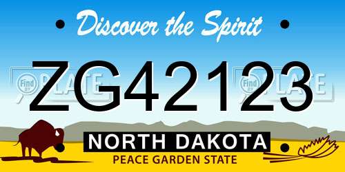 ZG42123 North Dakota License Plate