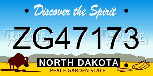 ZG47173 North Dakota License Plate