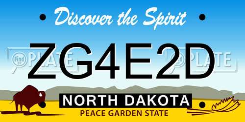 ZG4E2D North Dakota License Plate