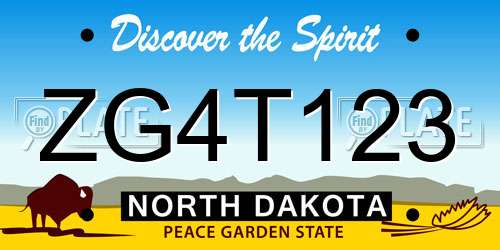 ZG4T123 North Dakota License Plate