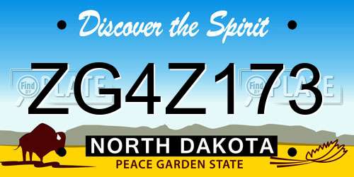 ZG4Z173 North Dakota License Plate