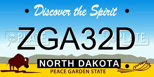 ZGA32D North Dakota License Plate