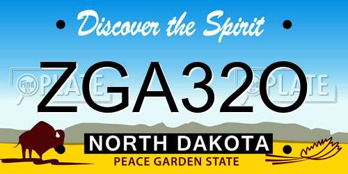 ZGA32O North Dakota License Plate