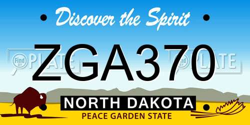ZGA370 North Dakota License Plate