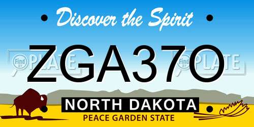 ZGA37O North Dakota License Plate