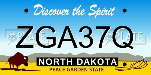 ZGA37Q North Dakota License Plate