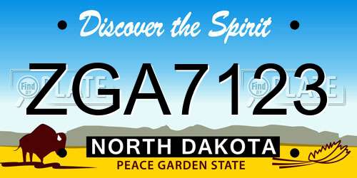 ZGA7123 North Dakota License Plate