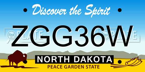 ZGG36W North Dakota License Plate