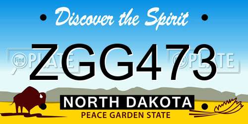 ZGG473 North Dakota License Plate