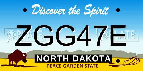 ZGG47E North Dakota License Plate