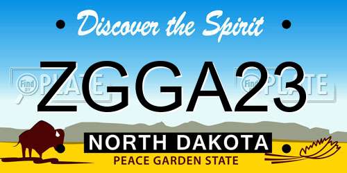 ZGGA23 North Dakota License Plate