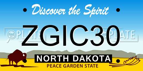 ZGIC30 North Dakota License Plate