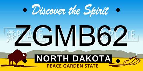 ZGMB62 North Dakota License Plate