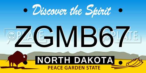 ZGMB67 North Dakota License Plate