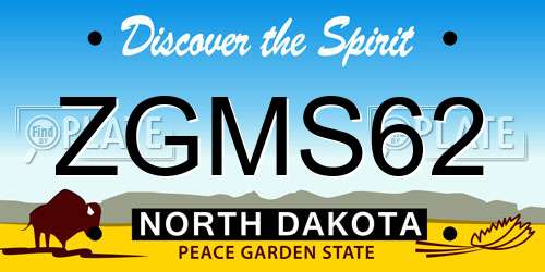 ZGMS62 North Dakota License Plate