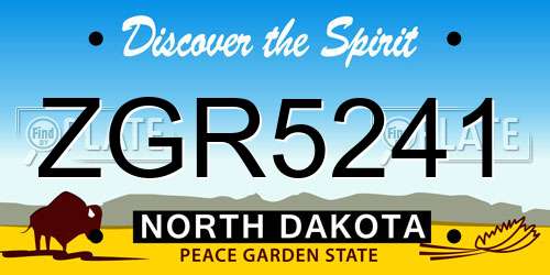 ZGR5241 North Dakota License Plate