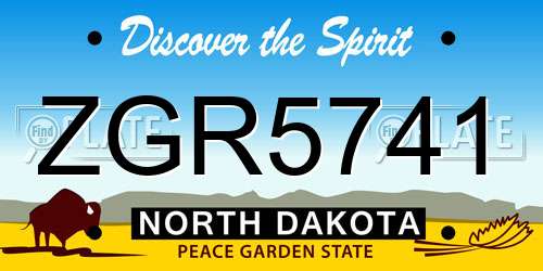 ZGR5741 North Dakota License Plate