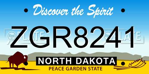 ZGR8241 North Dakota License Plate