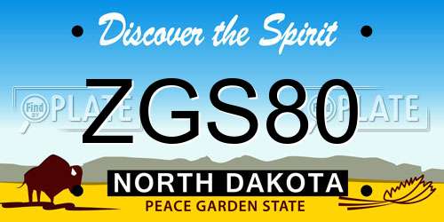 ZGS80 North Dakota License Plate