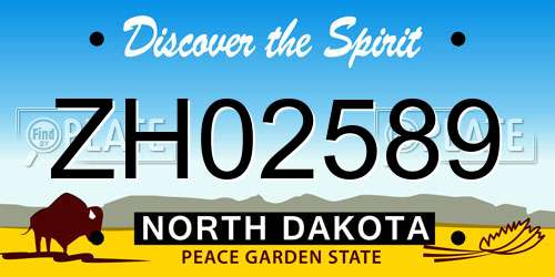 ZH02589 North Dakota License Plate