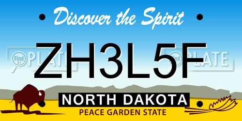 ZH3L5F North Dakota License Plate