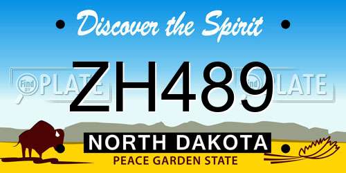 ZH489 North Dakota License Plate