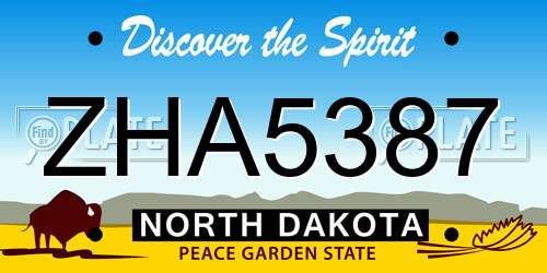 ZHA5387 North Dakota License Plate