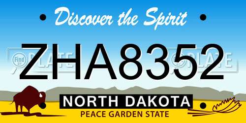ZHA8352 North Dakota License Plate