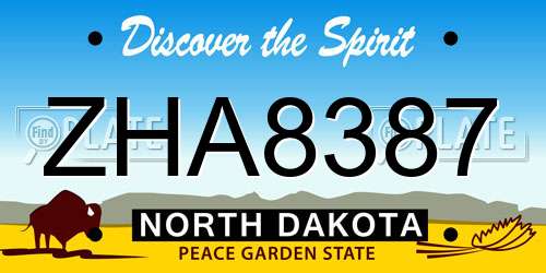 ZHA8387 North Dakota License Plate