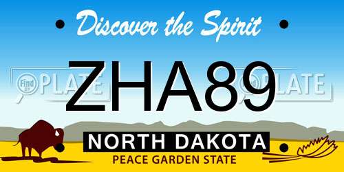 ZHA89 North Dakota License Plate