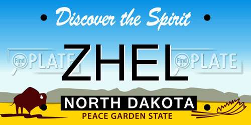ZHEL North Dakota License Plate