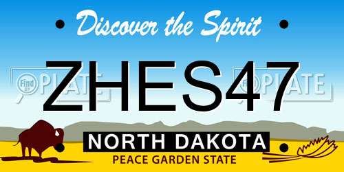 ZHES47 North Dakota License Plate