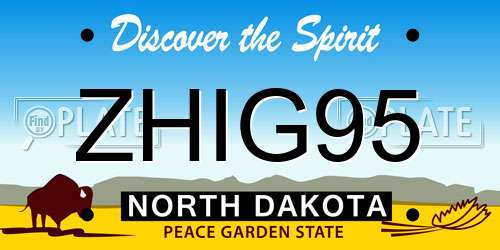 ZHIG95 North Dakota License Plate