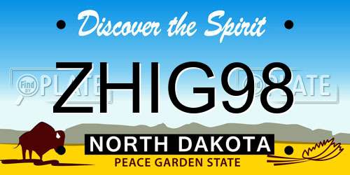 ZHIG98 North Dakota License Plate