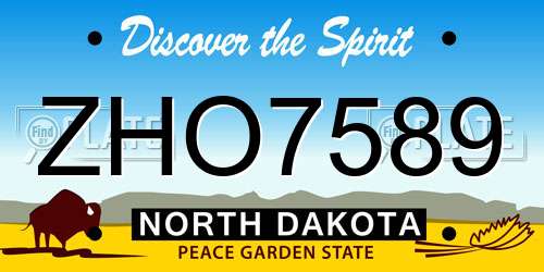 ZHO7589 North Dakota License Plate