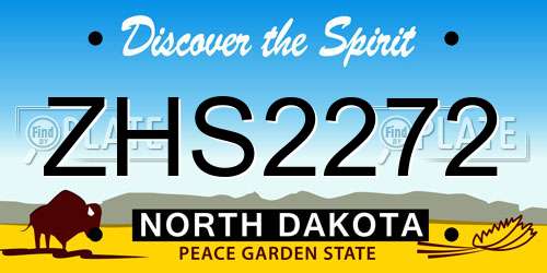 ZHS2272 North Dakota License Plate