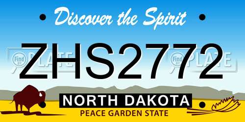 ZHS2772 North Dakota License Plate