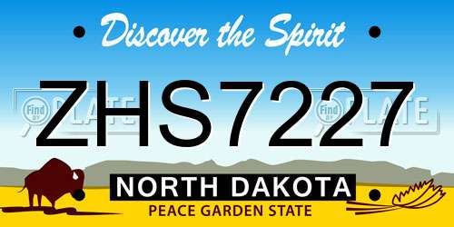ZHS7227 North Dakota License Plate