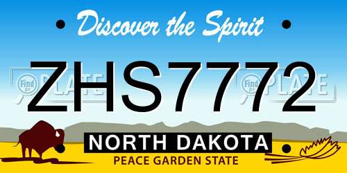 ZHS7772 North Dakota License Plate