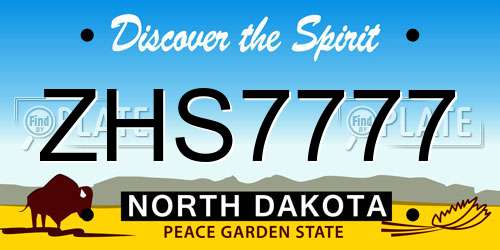 ZHS7777 North Dakota License Plate