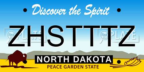 ZHSTTTZ North Dakota License Plate