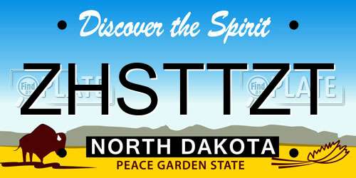 ZHSTTZT North Dakota License Plate