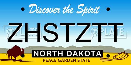 ZHSTZTT North Dakota License Plate