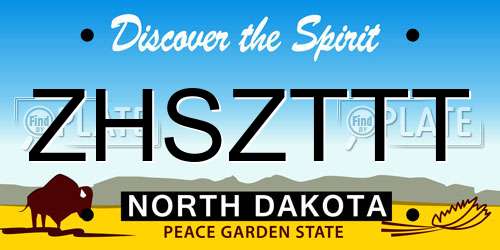 ZHSZTTT North Dakota License Plate
