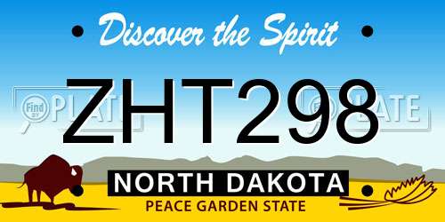 ZHT298 North Dakota License Plate
