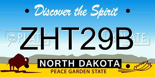 ZHT29B North Dakota License Plate
