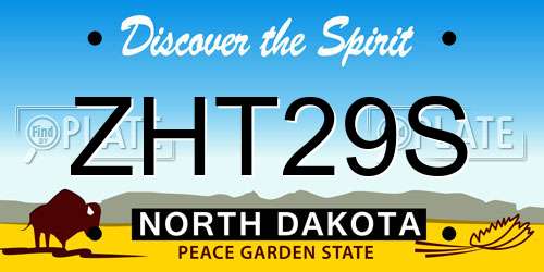 ZHT29S North Dakota License Plate