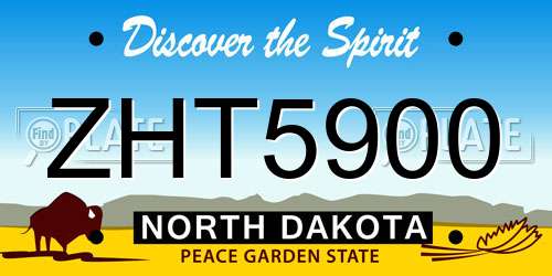 ZHT5900 North Dakota License Plate