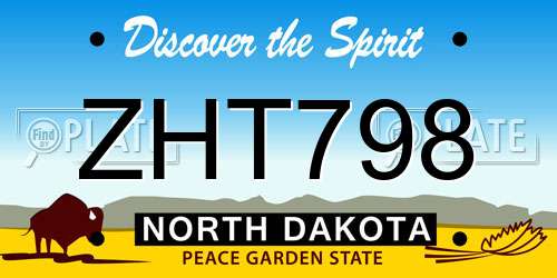 ZHT798 North Dakota License Plate