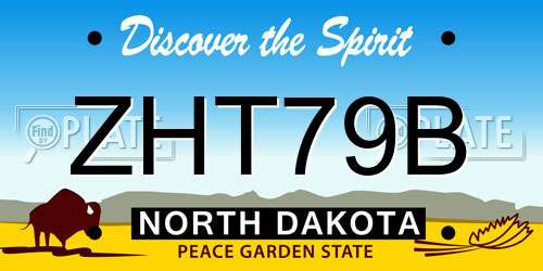 ZHT79B North Dakota License Plate
